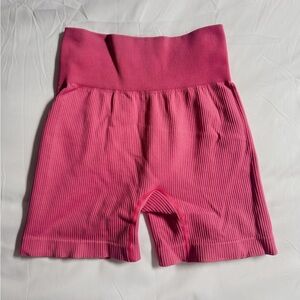 Pink Ribbed Shorts